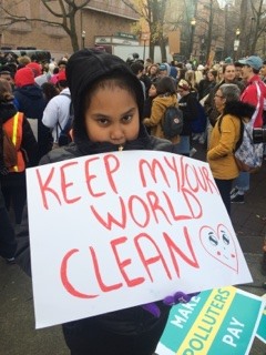 Daijah at Youth Climate Strike in Portland, Oregon Dec 2019.