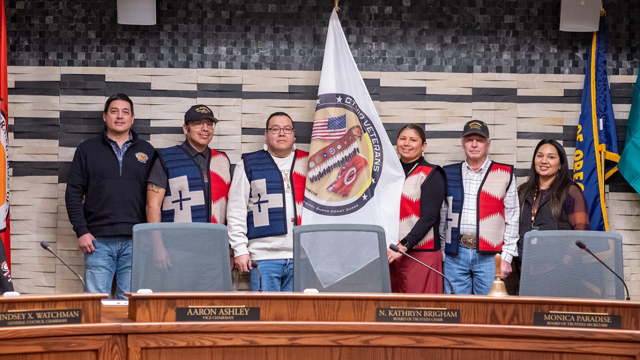 CTUIR veterans logo, flag established as a symbol of service and identity